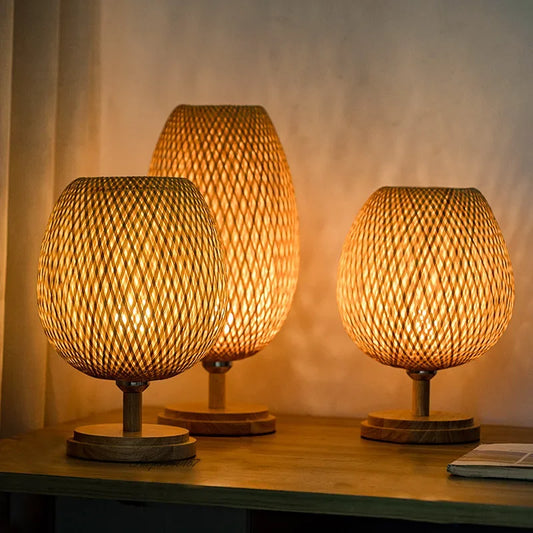 Lampe de Table Bambou Naturel Élégante - Foivo