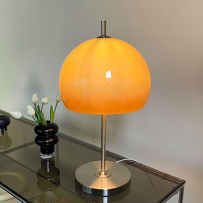 Lampe de Bureau Élégante Style Rétro avec Abat-jour en Verre Doré