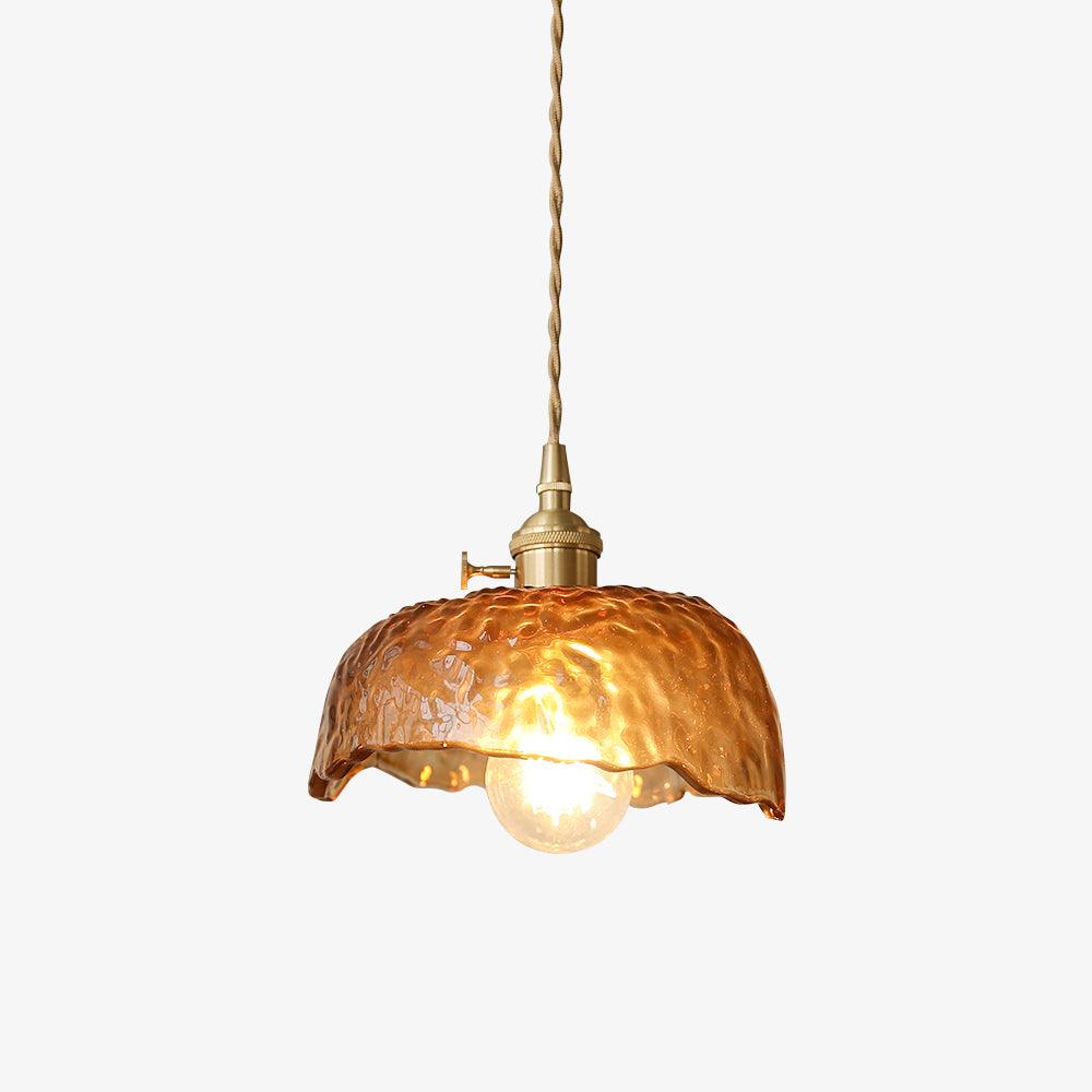 Lumière Suspendue en Verre Brun Chic Rétro