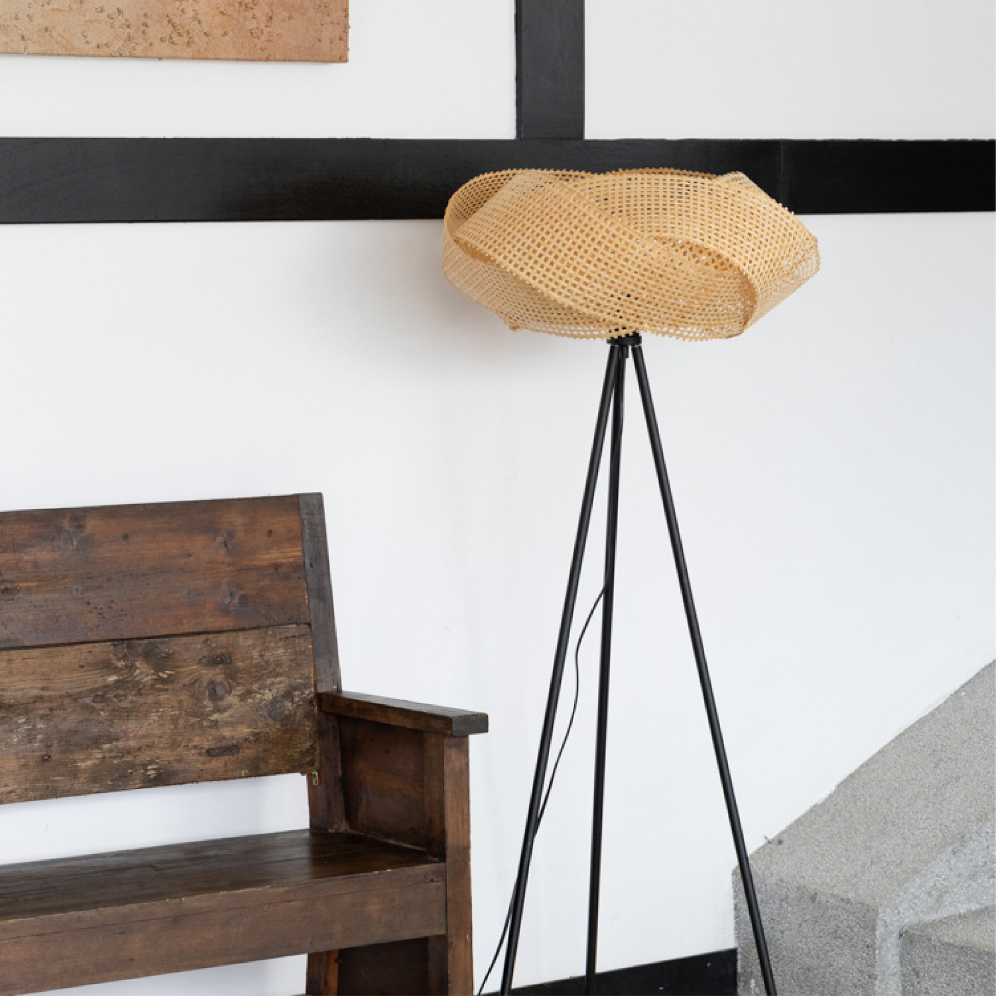 Lampe de Sol en Bambou Moderne Élégante - Foivo