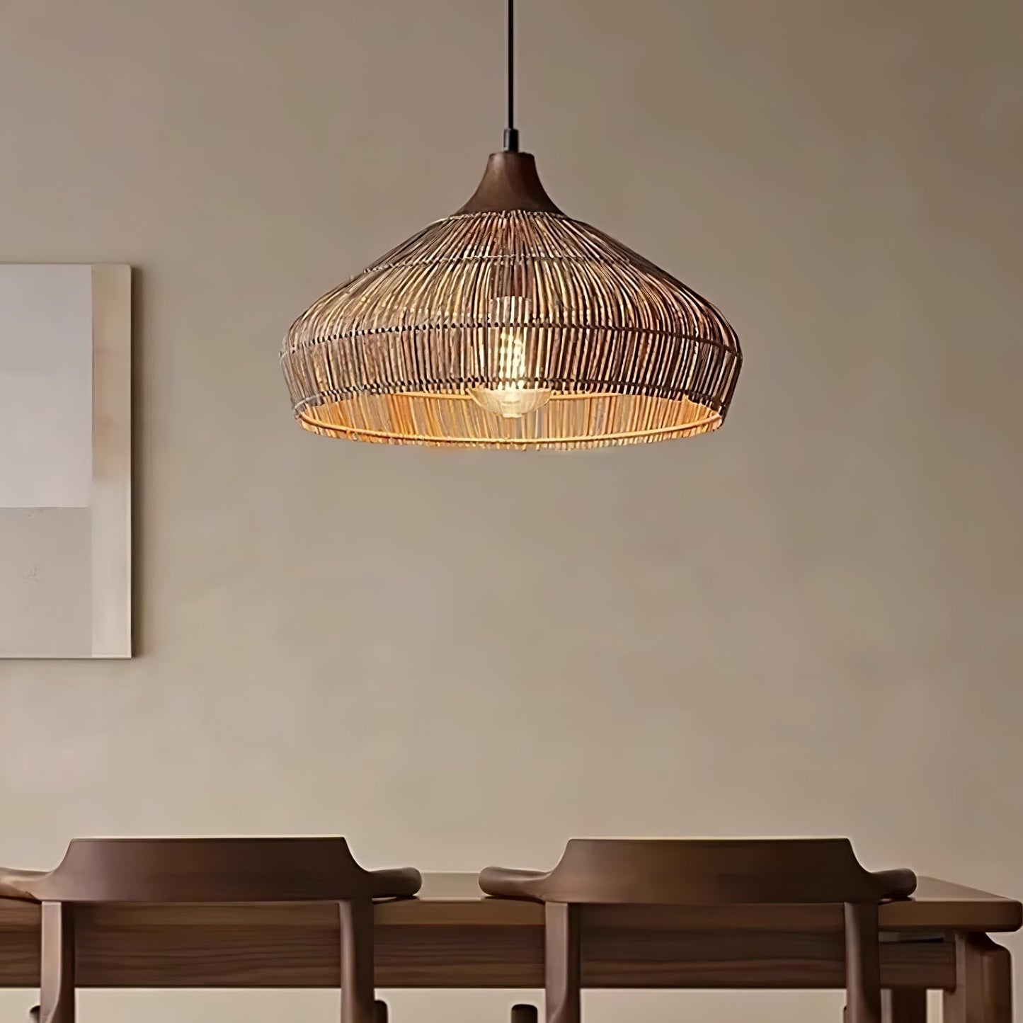 Lampe Suspendue Rotin Chic pour Intérieur Rustique