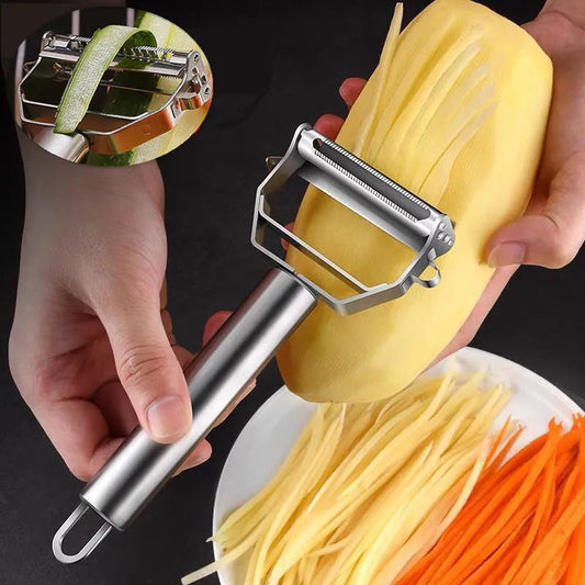 Éplucheur Légumes Ergonomique Acier Brillant - Foivo