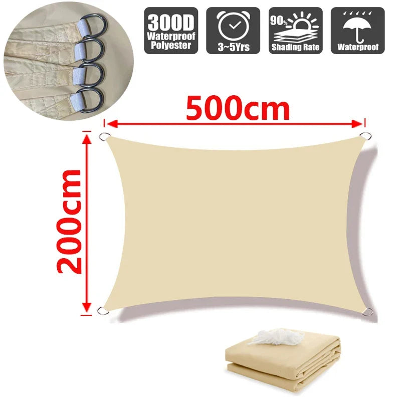 Voile d'ombrage extérieur carré et rectangulaire résistant aux UV 18