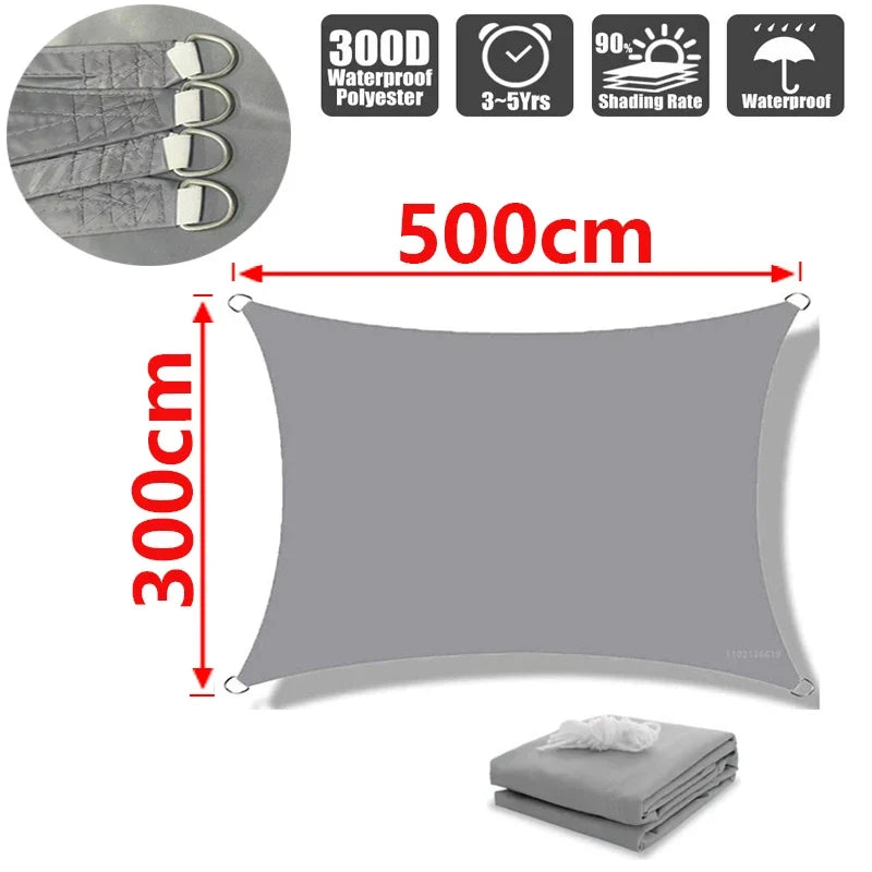 Voile d'ombrage extérieur carré et rectangulaire résistant aux UV 25