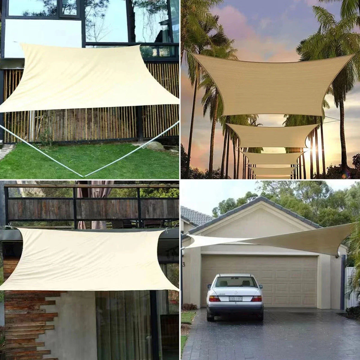 Voile d'ombrage extérieur carré et rectangulaire résistant aux UV 4