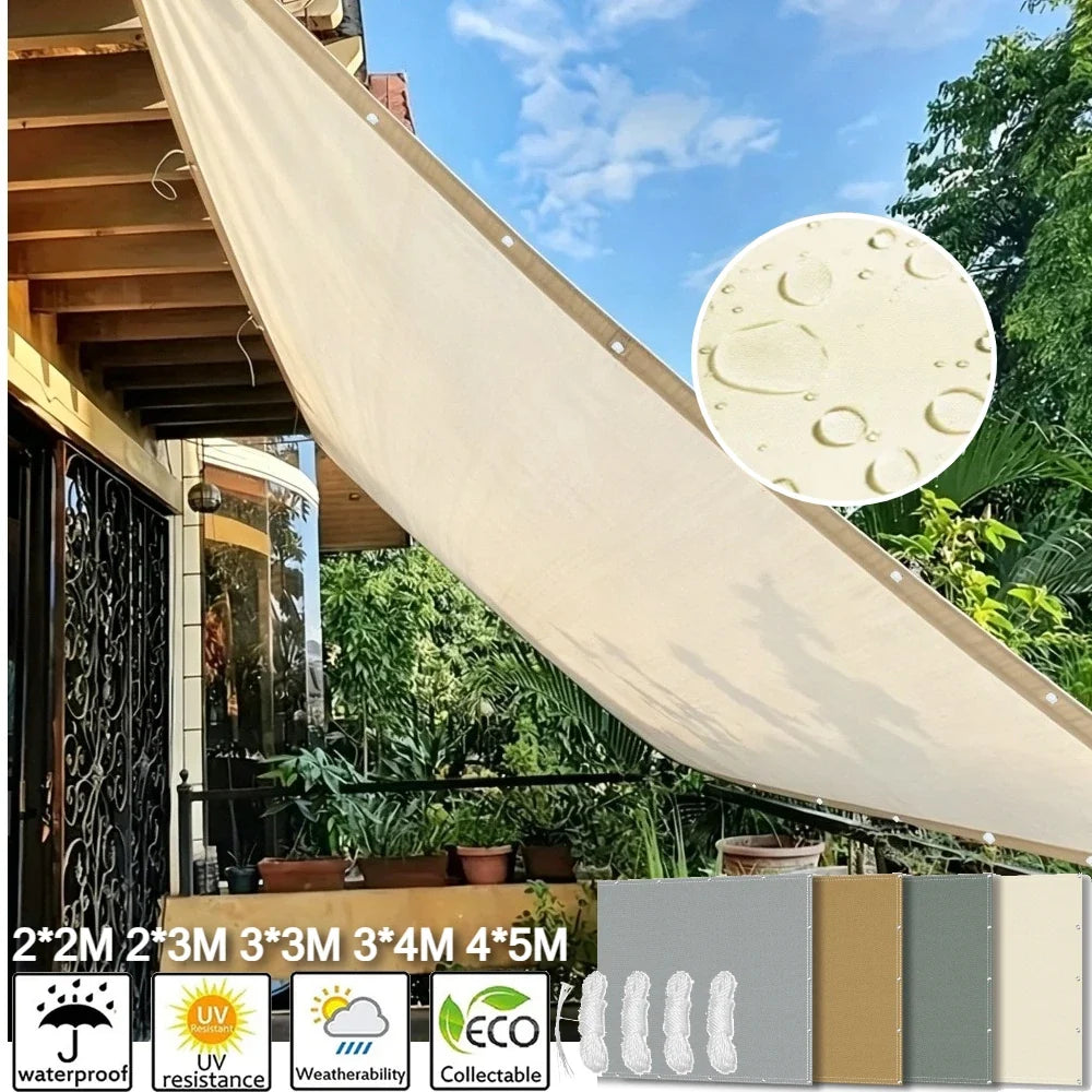 Voile d'ombrage imperméable avec œillets pour extérieur 0