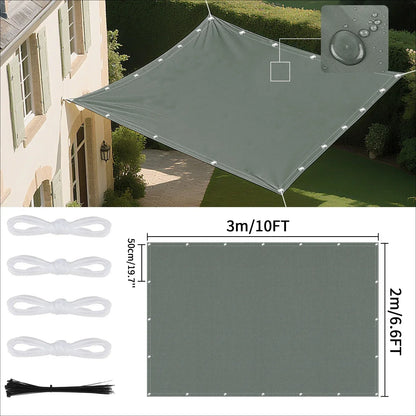 Voile d'ombrage imperméable avec œillets pour extérieur 11