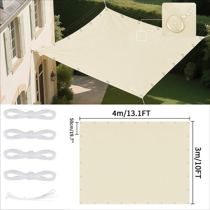Voile d'ombrage imperméable avec œillets pour extérieur 25