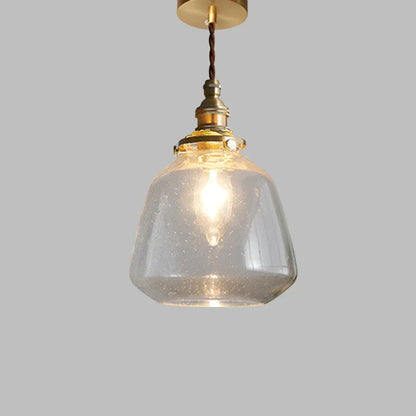 Luminaire Suspendu Verre Clair Design Scandi