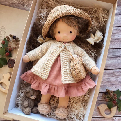 Poupée Main En Tissu Douillet - Jouet Éducatif pour Petits