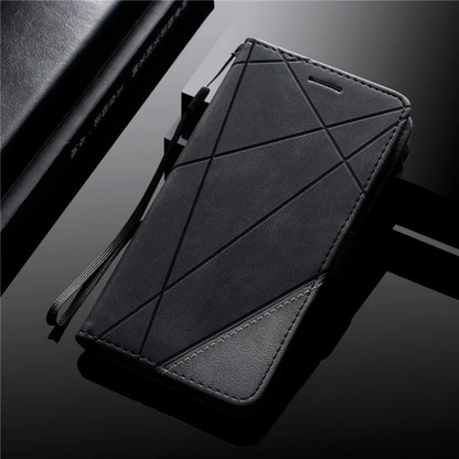 Étui Téléphone Porte-Carte Flip Noir
