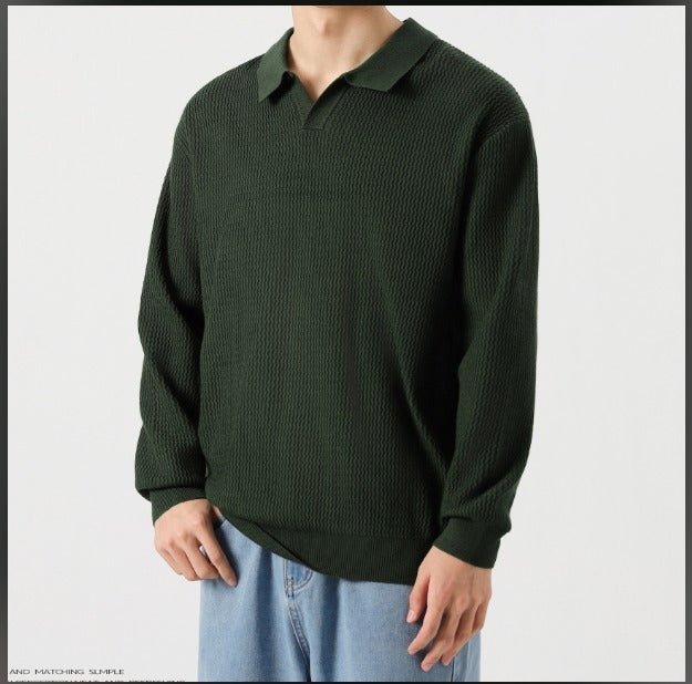 Polo Homme Manches Longues Élégant et Doux - Foivo