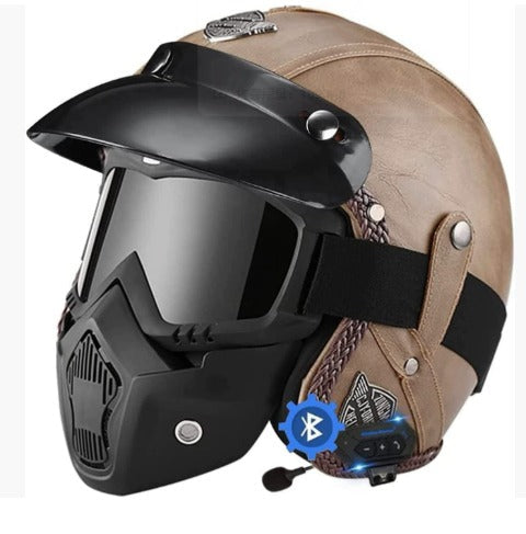 Casque Moto Vintage Léger et Sécurisé - Foivo