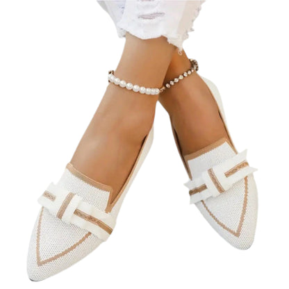 Chaussures Féminines à Bout Pointu avec Nœud Élégant