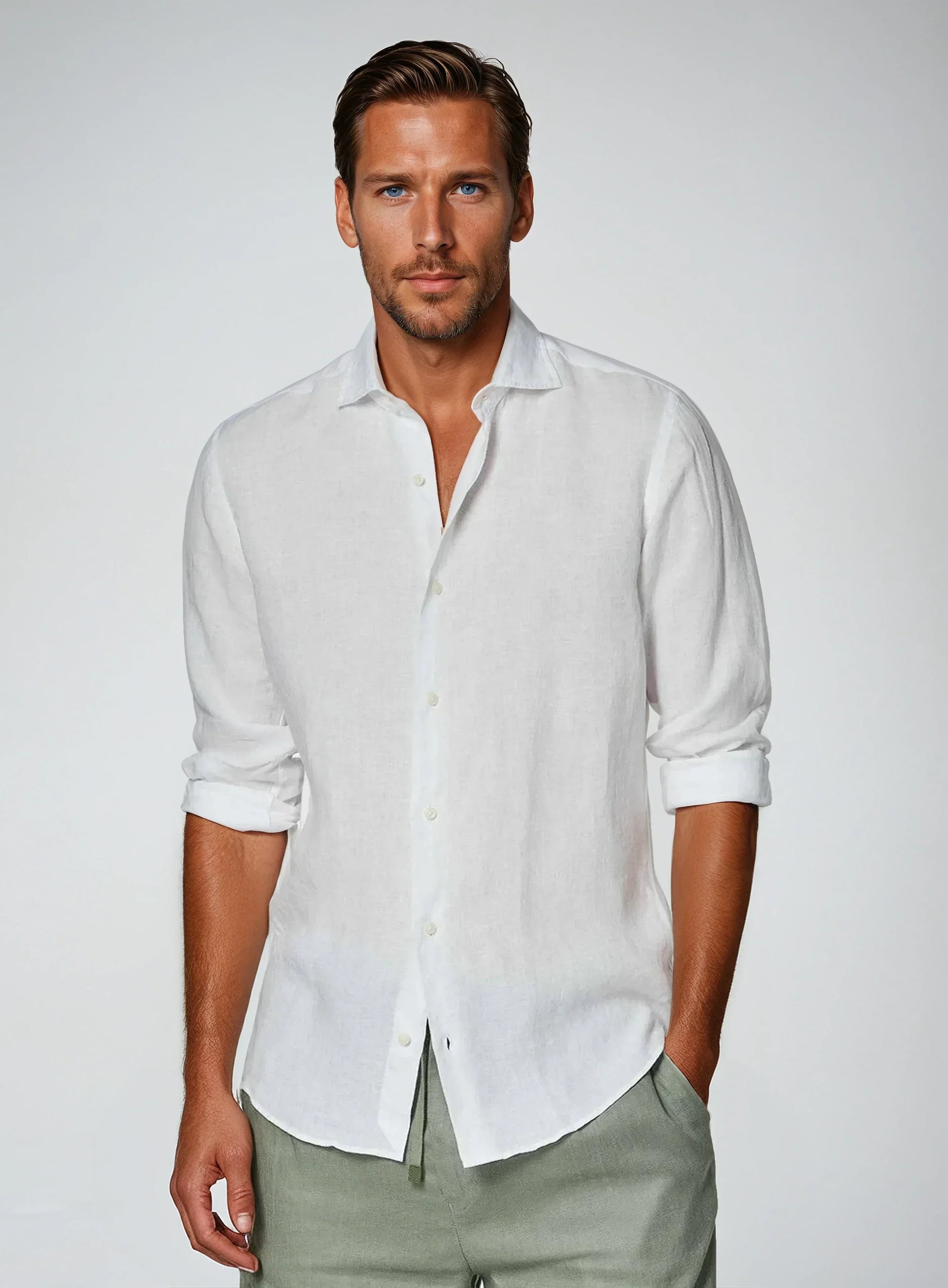 Chemise Lin Clair Élégante et Légère - Foivo