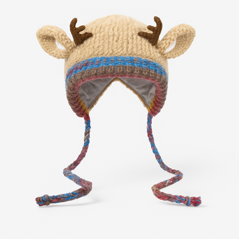 Bonnet Femme Hiver Mignon avec Bois de Cerf