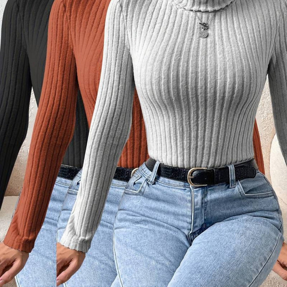 Bodysuit Féminin Col Montant Manches Longues - BlxckFR