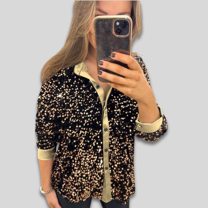 Blouse de Fête Élégante à Paillettes - Tenue de Soirée Glamour