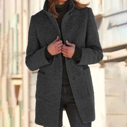 Manteau Hiver Élégant - Veste Longue Manche pour Femmes
