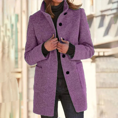 Manteau Hiver Élégant - Veste Longue Manche pour Femmes
