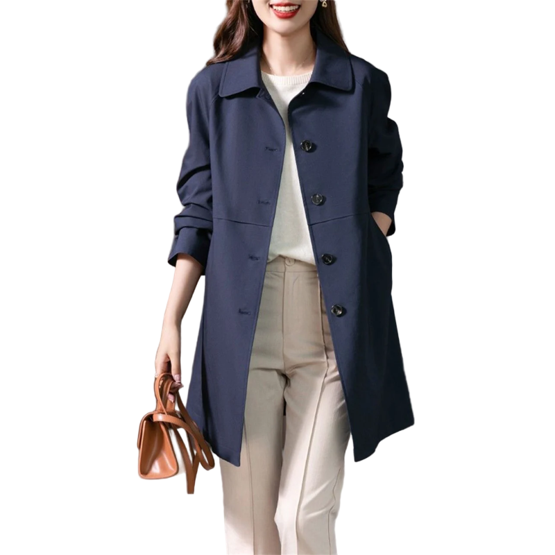 Trench Coat Femme Classique Coupe Droite - Foivo