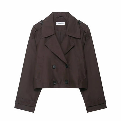 Manteau de Pluie Femme Chic avec Poches et Fermeture Double