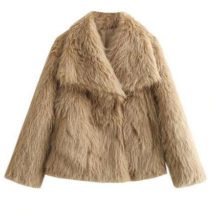VesteFourrure Synthétique Féminine - Manteau Hiver Léger Élégant