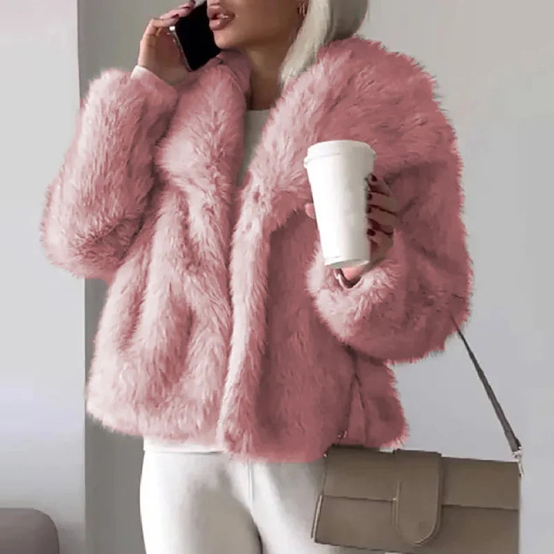 VesteFourrure Synthétique Féminine - Manteau Hiver Léger Élégant