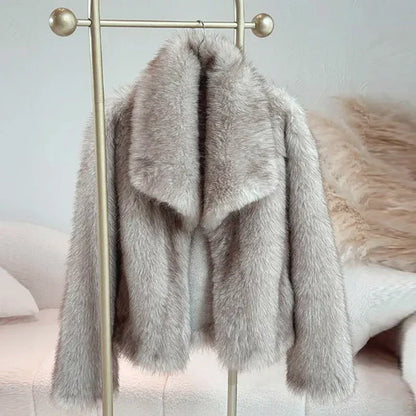 Veste Fausse Fourrure Élégante Hiver Féminine - Foivo