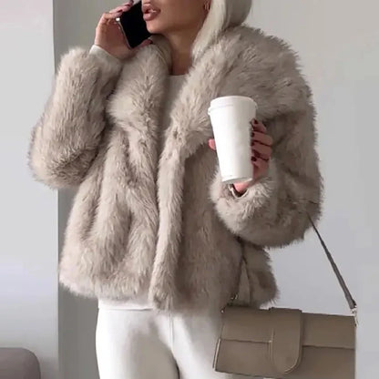VesteFourrure Synthétique Féminine - Manteau Hiver Léger Élégant