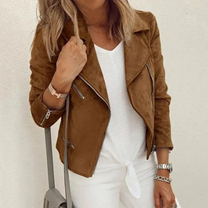 Veste Moto Féminine Cuir Similicuir Élégante - Foivo