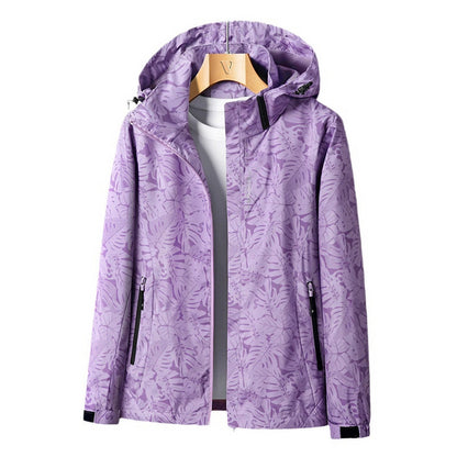 Veste Imperméable Légère pour Femme avec Capuchon Réglable
