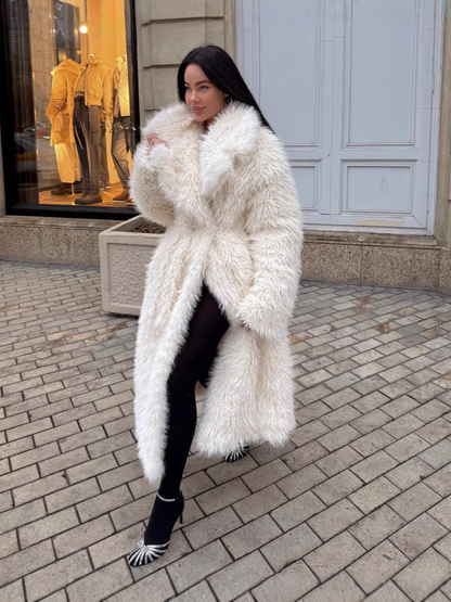 Manteau Fourrure Douce Élégant pour Femme
