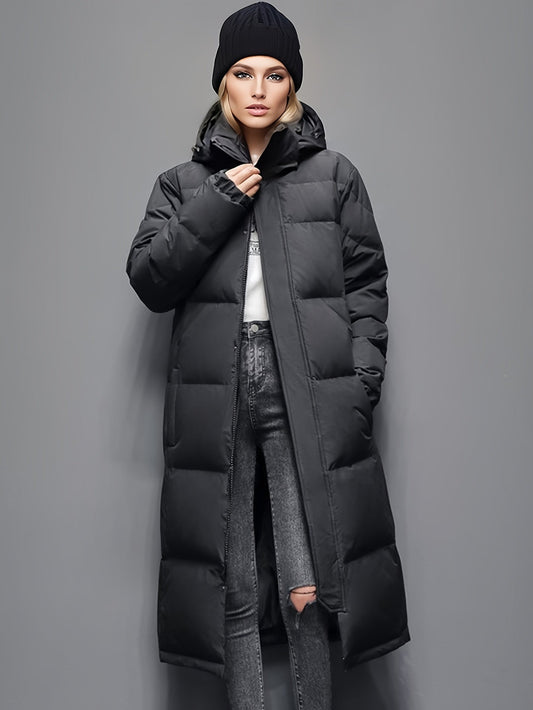 Manteau Femme Hiver Long et Élégant avec Capuchon - Foivo