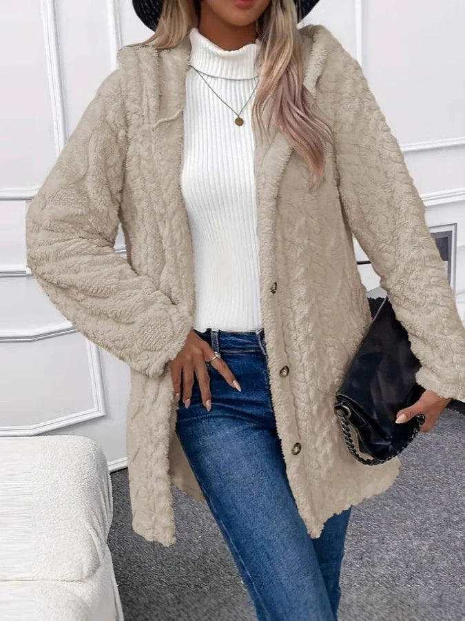 Veste Fleece Élégante Oversize Hiver