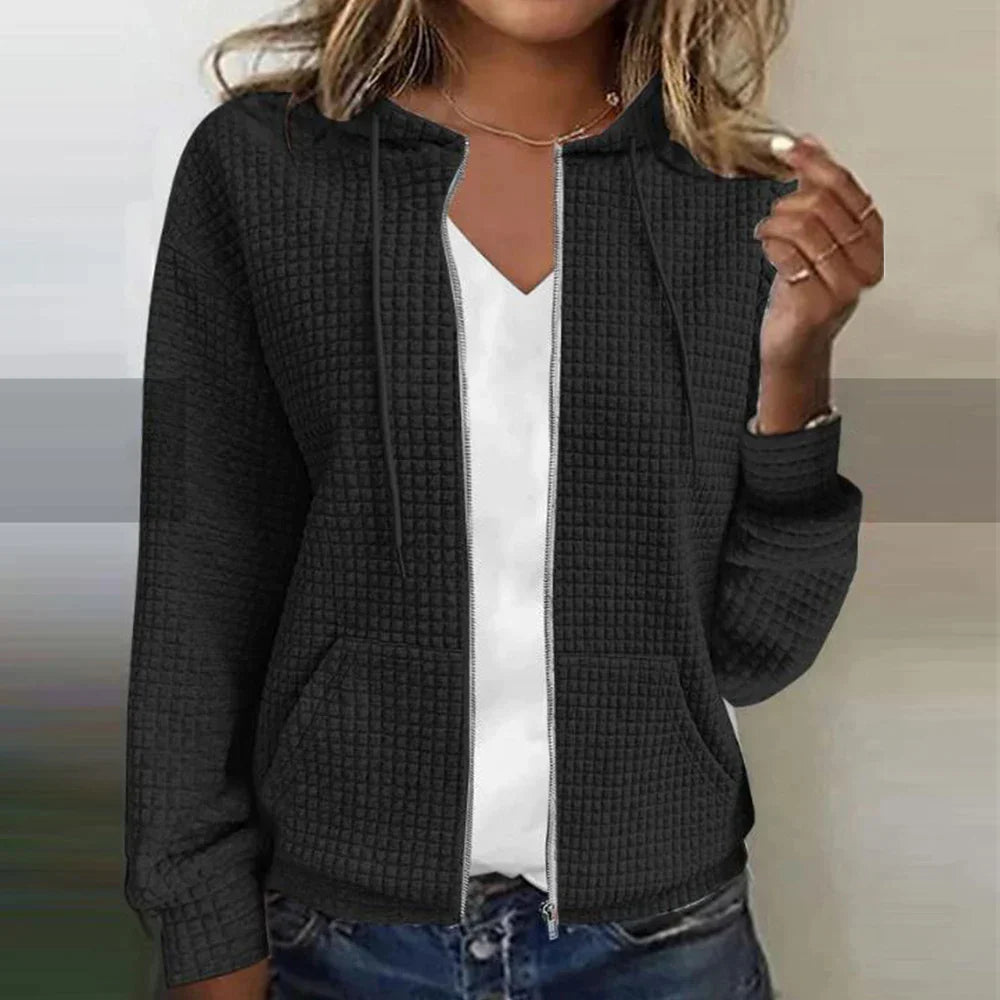 Veste Plaid Élégante Femelle | Taille Slim et Matière Douce - Foivo