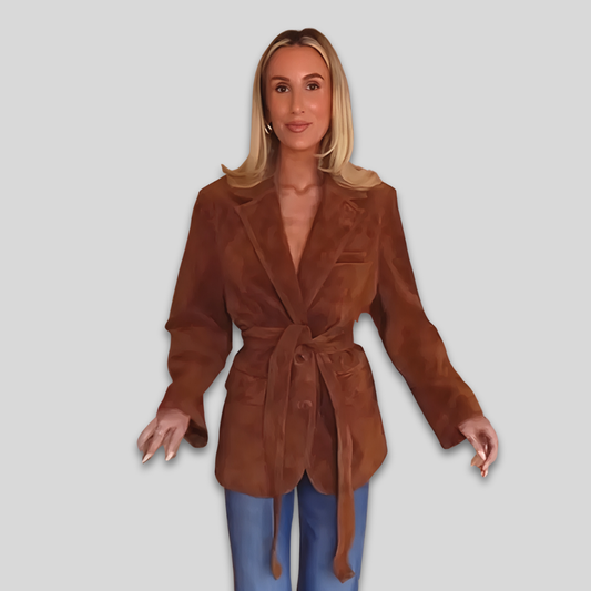 Veste en Suède pour Femme Élégante et Détendue - BlxckFR