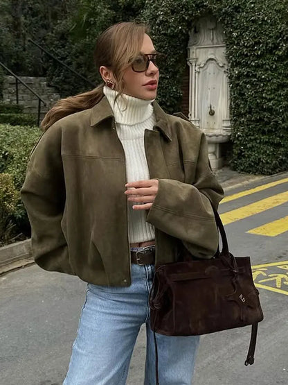 Veste Bomber Féminine Élégante | Coupe Dégagée et Manches Longues - Foivo