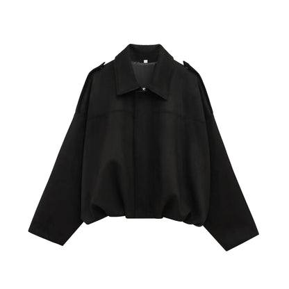 Veste Bomber Féminine Élégante | Coupe Dégagée et Manches Longues