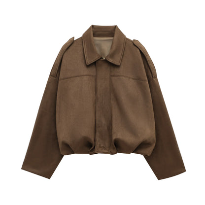 Veste Bomber Féminine Élégante | Coupe Dégagée et Manches Longues