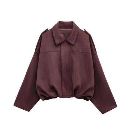 Veste Bomber Féminine Élégante | Coupe Dégagée et Manches Longues