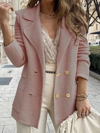 Veste Femme Chic à Fermeture Double | Coton Structuré et Col Tailleur