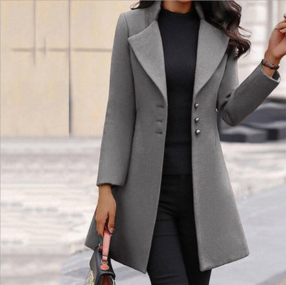 Manteau Hiver Femme Élégant en Laine Douce