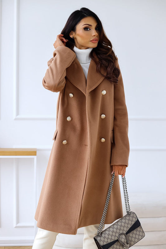 Manteau Femme Élégant en Laine - Long et Tailleur pour Hiver - Foivo