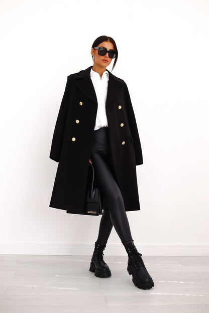 Manteau Femme Élégant en Laine - Long et Tailleur pour Hiver