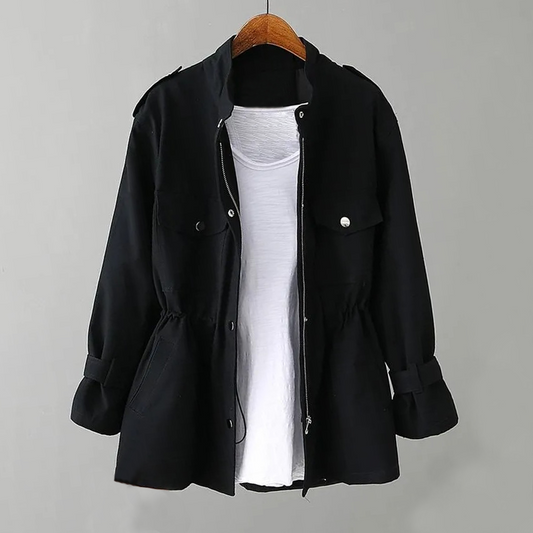 Manteau Femme Élégant | Poches Cachées et Taille Affinée - Foivo