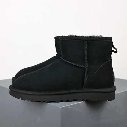 Bottines Plates Femmes Hiver Fourrure Noir