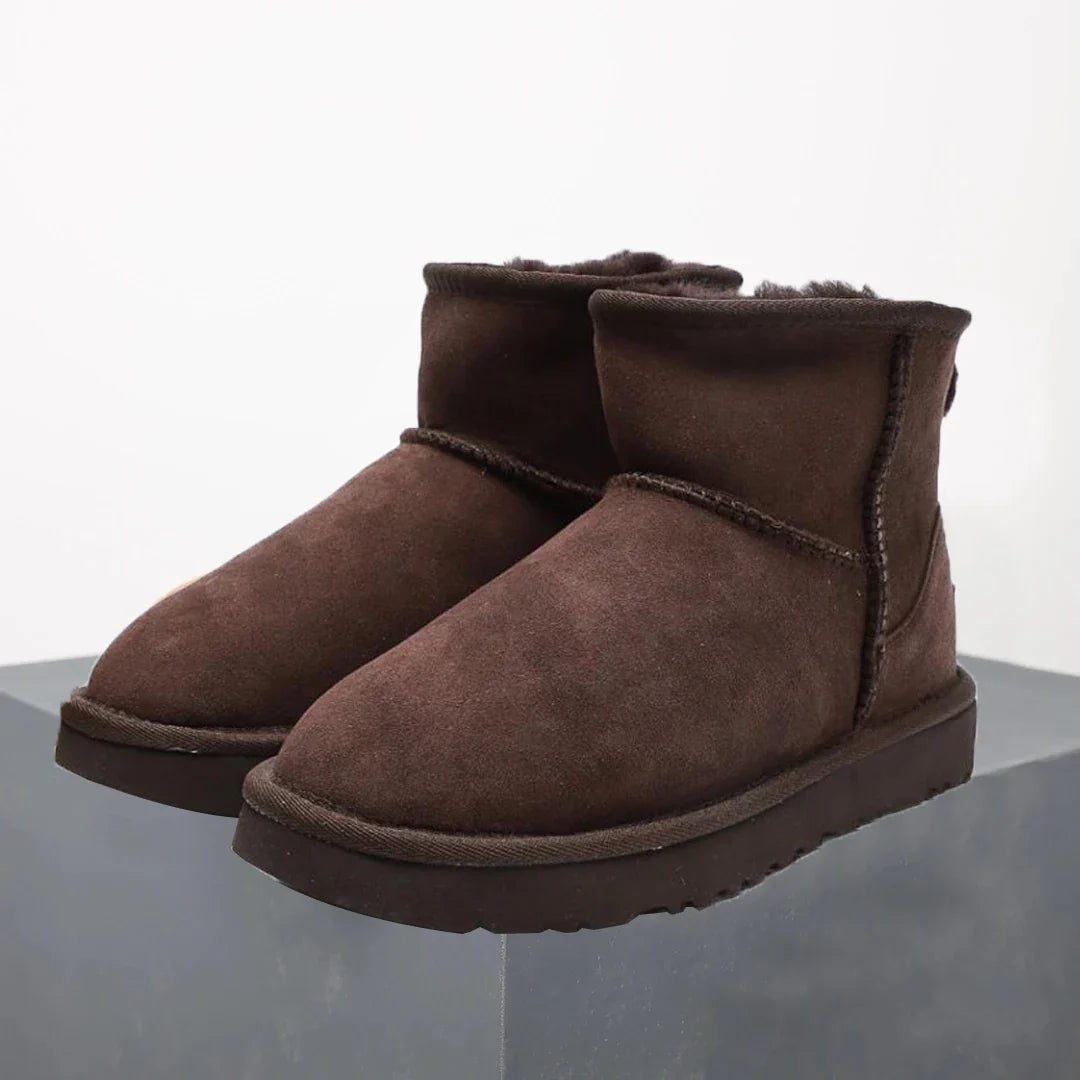 Bottines Plates Femmes Hiver Fourrure Noir