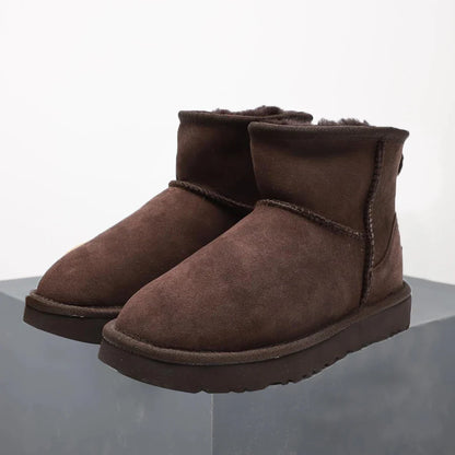 Bottines Plates Femmes Hiver Fourrure Noir