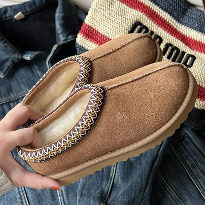 Bottes Plates Mini Femme Fourrure - Chaussures Hiver Élégantes
